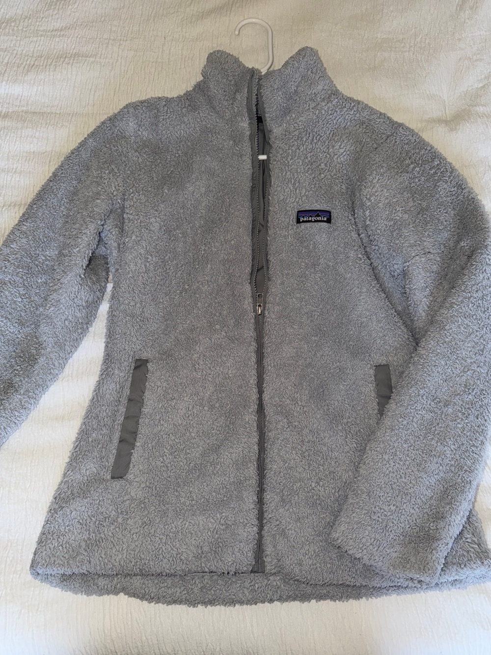 Patagonia Womens Light Gray Sherpa Fleece Jacket